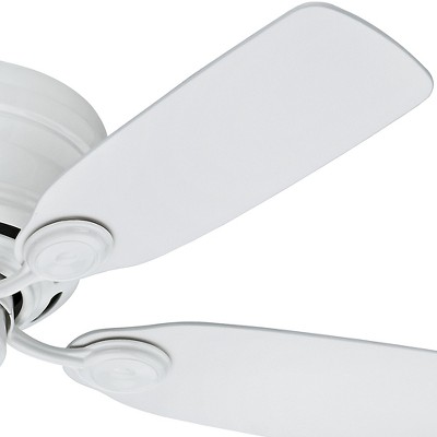 Sleek 42" White and Light Wood Low Profile Indoor Ceiling Fan