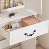 FONTOI 23.62"W Makeup Vanity Desk Dressing with Mirror Hidden Storage and Padded Stool for Bedroom Dressing Room, White, 23.62"*14.17"*53.94" - 2 of 4