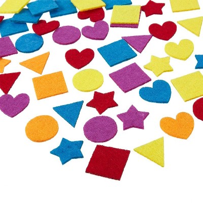 Juvale Felt Embellishments - 1000-Pack Felt Shapes, Heart, Star, and Geometric Design, Felt Ornaments for Craft Projects, Assorted Colors