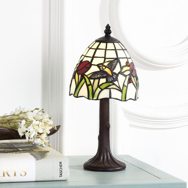 JONATHAN Y Hummingbird Tiffany-Style LED Table Lamp, 2 of 8