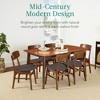 Best Choice Products 7-Piece Mid-Century Modern Upholstered Dining Set, Wooden Table w/ 6 Chairs - 2 of 4