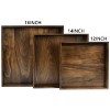 KINWELL Square Black Walnut Wood Serving Tray Ottoman Tray with Handles - 4 of 4