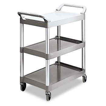 Rubbermaid® 2 Shelf Cart w/5 Casters - 39 1/4 L, Gray