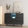 Sideboard Buffet Cabinet High Gloss Storage Cabinet With LED Light Modern Kitchen Cupboard For Living Room Dinning Room - 2 of 4