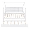 Wooden Twin Size House Bed With 2 Drawers, Storage Shelf Kids' Bed, Multifunctional Sky Roof House Bed Frame - 4 of 4