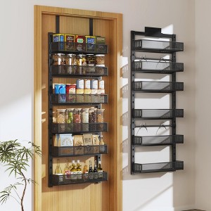 MOEPISY Pantry Door Organizers and Storage, 6-Tier Large Metal Heavy-Duty Frame Over the Door Spice Rack - 1 of 4