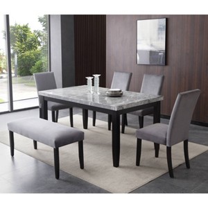 Napoli Velvet Side Chair Gray - Steve Silver Co. - 1 of 4