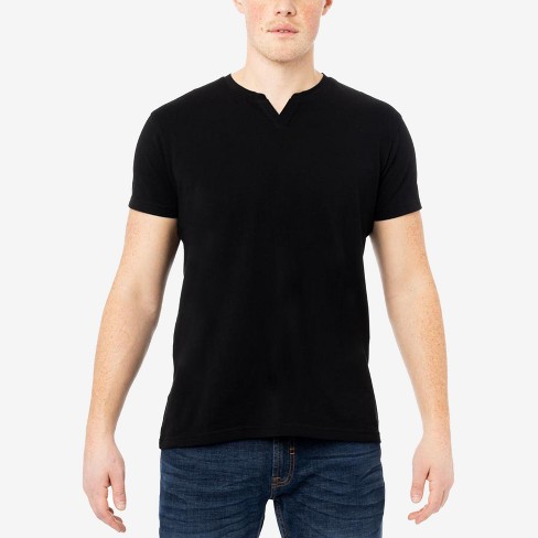 Short Sleeve Plain Notch Neck Top