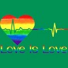 Adult Design By Humans Pride Love is Love Heartbeat By WinterJJ T-Shirt - 2 of 2