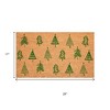 HomeRoots 17" X 29" Brown And Green Christmas Trees Outdoor Coir Door Mat - 3 of 4