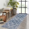 Vintage Rug Irregular Medallion Area Rug Ultra-Thin Non Slip Floral Print Indoor Mat for Living Room Dining Room Bedroom Farmhouse - 2 of 4