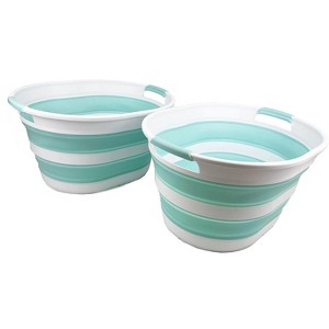SAMMART 23L (6 Gallons) Collapsible Plastic Oval Laundry Basket / Wash Tub - 1 of 4
