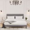 FURNIinspire Beds Modern King Size Bed Frame Iron Platform Bed with Soft Headboard, Wooden Bed Board Bedroom Furniture, Grey, 81.77"*74.4"*43.26" - 2 of 4