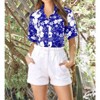 LA LEELA Women's Button Down Blouses Floral Party Blouse Shirt Short Sleeve Tropical Vacation Dress Hawaiian Shirts Tank Top Women - 4 of 4