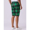 INSPIRE CHIC Men's Flat Front Contrasting Colors Argyle Patterned Shorts - 3 of 4