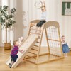 Safstar 6-in-1 Wood Jungle Gym Montessori Climbing Play Set w/Double-sided Ramp Natural - 3 of 4
