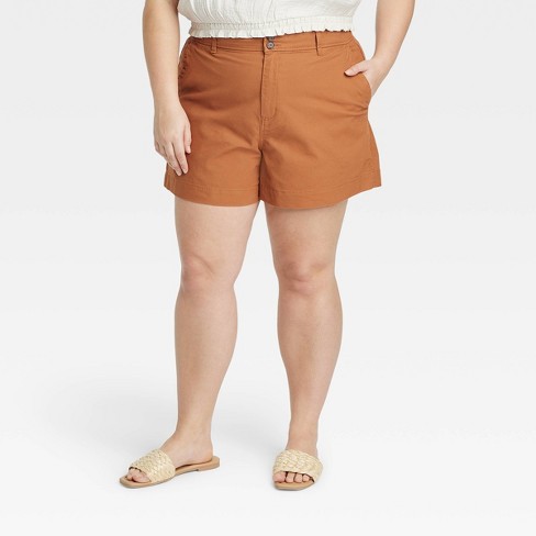 Women's High-Rise Everyday Shorts - A New Day™ Brown 2