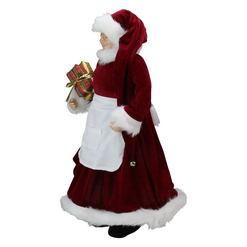 Northlight 24" Traditional Mrs Claus with Braided Hair and Gifts Christmas Figure, 5 of 7