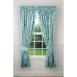 Ellis Curtain Wisteria Lined Light Blocking Window Curtain Tailored Panel - 50x63" Turquoise - 1 of 3
