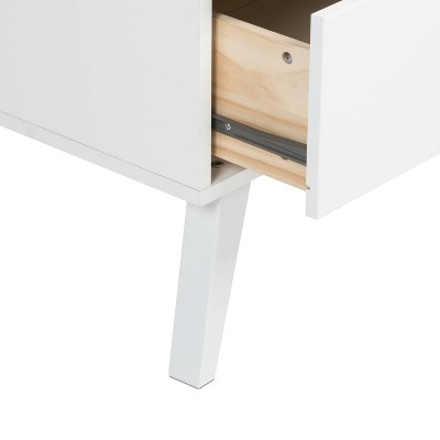 White Mid-Century Modern 4-Drawer Vertical Chest