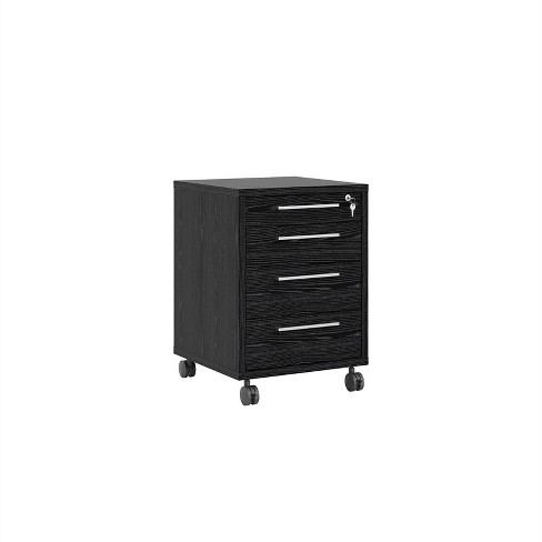 Pierce 4 Drawer File Cabinet In Black Wood Grain Tvilum Target