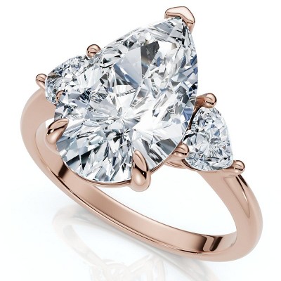 Pompeii3 Certified 3.40Ct Pear & Heart  Engagement Ring 14k Gold or Platinum Lab Created