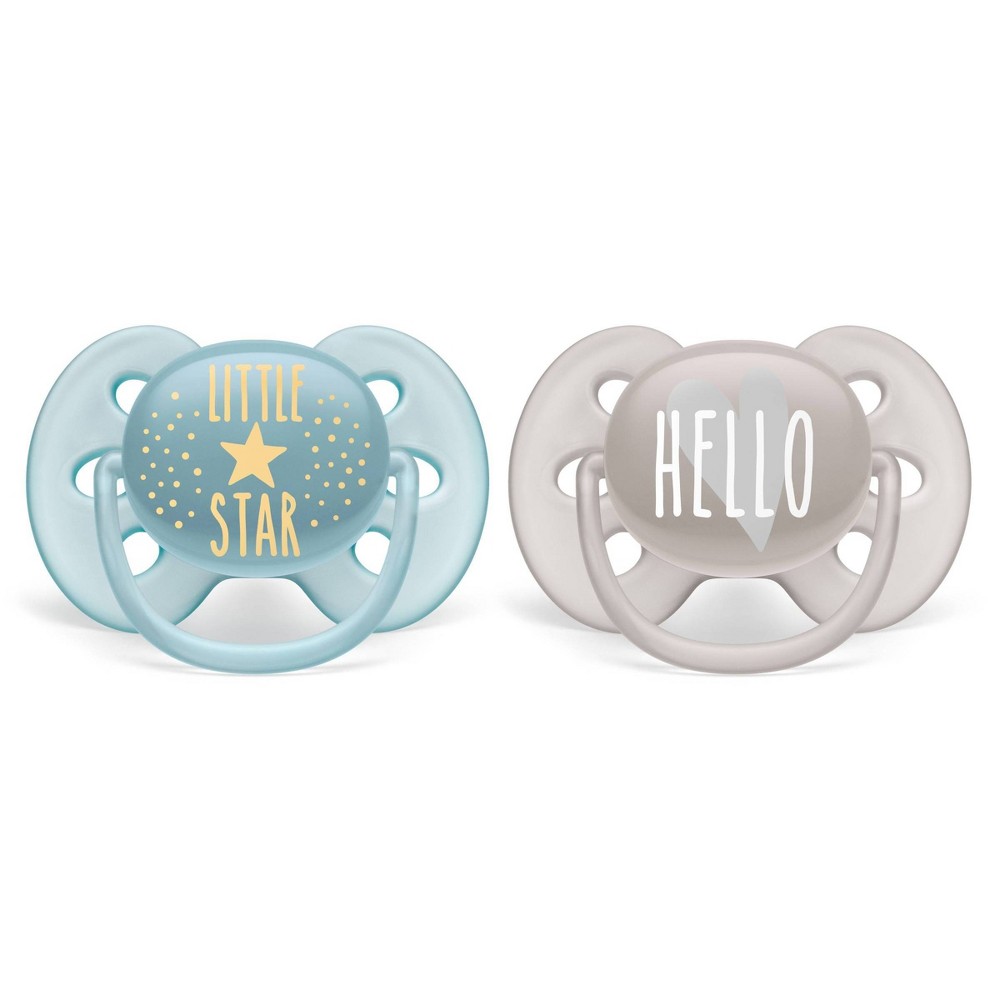 Philips Avent 2pk Ultra Soft Pacifier 6-18 Months - Little Star/Hello ...