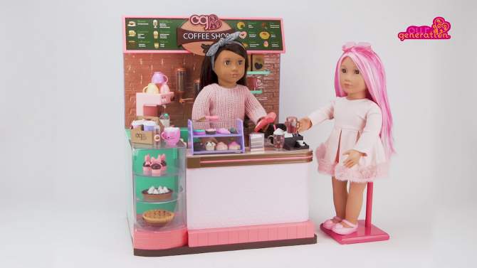 Our Generation Love U Latte Coffee Shop Playset for 18&#34; Dolls, 2 of 10, play video