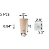 Unique Bargains Solid Round Wood Sofa Couch Chair Table Desk Closet Cabinet Replacement Legs Set of 5 3" - 3 of 4