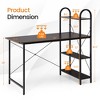 Costway Reversible Computer Desk Study Workstation Home Office 4-tier Bookshelf - 2 of 4