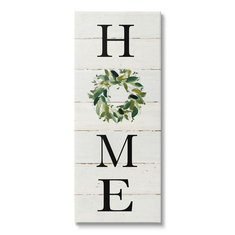 Stupell Industries Home Vertical Phrase Green Leaf Wreath Family Typography Canvas Wall Art, 1 of 6