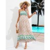 Maternity Sleeveless Smocked Dress Summer Casual Strapless Floral Tube Top Maxi Dress Photoshoot Baby Shower - 4 of 4