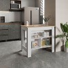 NicBex Kitchen Island Cart with 3 Open Shelves,Kitchen Island with Storage and Large Work Top,Modern Kitchen Cart,Island Table for Kitchen - 2 of 4