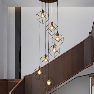 BAOURE 15.74" Black High Ceilings Long Chandelier, 7-Light Large Foyer Chandelier, Long Hanging Chandeliers for Staircase Foyer Entryway - 1 of 4