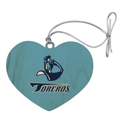 University of San Diego Toreros Heart Love Wood Christmas Tree Holiday Ornament
