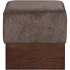 Meridian Furniture,Havre Velour Fur Fabric Ottoman/Stool - 3 of 4