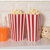 Blue Panda 100-Pack of Large Paper Popcorn Favor Boxes, Red & White Candy Holder Containers for Movie Night, Carnival Circus Party, 3.7x7.8 In - 2 of 4