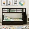 NicBex Full over Full Bunk Bed Wooden Bed Frame with 3 Drawers, Storage Stairs and Full Length Guardrail, No Box Spring Required - 2 of 4