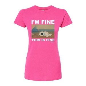Women's - Disney - I'm Fine, This Is Fine Fitted Graphic T-Shirt - 1 of 3