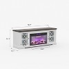 Modern Farmhouse TV Stand for 80 Inch TV, Wood Entertainment Center with 36" Electric Fireplace, LED Lights, Storage Media Console for Living Room - 2 of 4