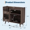 33in Large Record Player Stand, Vinyl Storage Cabinet for 350+ Albums, Player Turntable Station, Record Player Table for Bedroom Living Room, Brown - 2 of 4