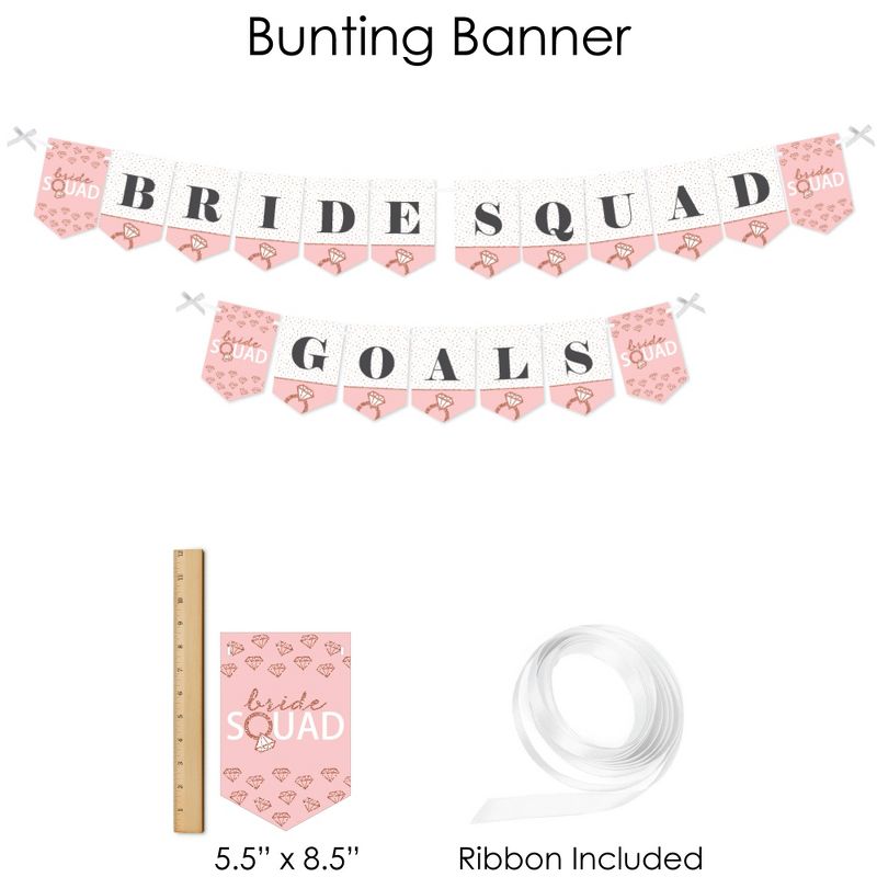 Big Dot of Happiness Bride Squad - Rose Gold Bridal Shower or Bachelorette Party Supplies - Banner Decoration Kit - Fundle Bundle, 3 of 9