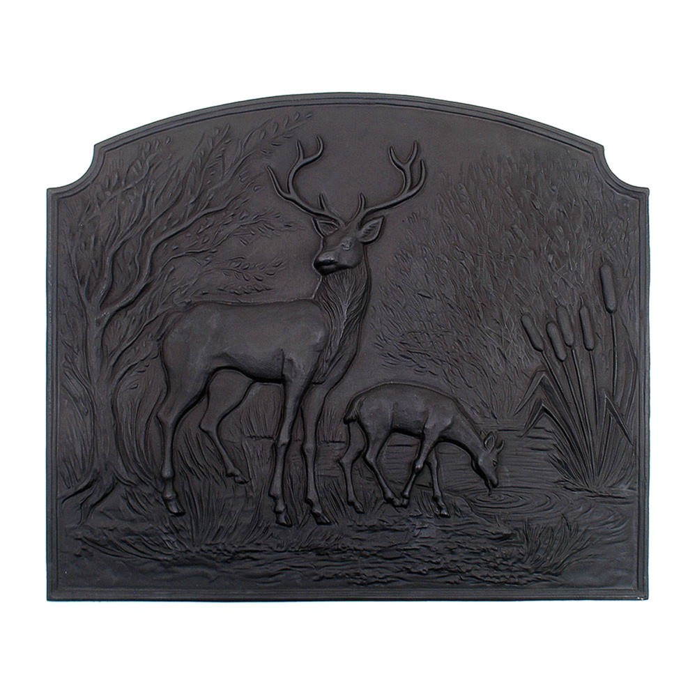 Photos - Garden & Outdoor Decoration Minuteman Achla Designs 24" Dimensional Deer Cast Iron Fireback Black 