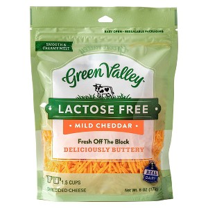 Green Valley Shredded Lactose Free Cheddar Cheese Shreds - 6oz - 1 of 4