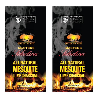 Best of the West All-Natural Mesquite Lump Charcoal for Grilling or Smoking, No Added Preservatives, 20-Pound Bag (2 Pack)