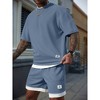 TIME HOLLOW Contrast Color Short Sleeve T-Shirt & Pocket Shorts Set - 3 of 3