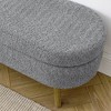 CAVINAS Oval Ottoman with Storage, Elegant Fabric Storage Ottoman, Storage Bench with Rubber Wood Legs for Bedroom, Living Room - 4 of 4