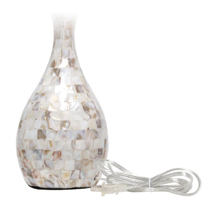 Malibu Curved Mosaic Seashell Table Lamp with Accents White - Lalia Home, 5 of 8