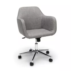 Upholstered Adjustable Home Office Chair with Wheels Gray - OFM
