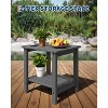 Outdoor Adirondack Side Table, 2-Tier HDPE Patio End Table, Weather Resistant for Adirondack Chair, Square Outdoor Table - 4 of 4